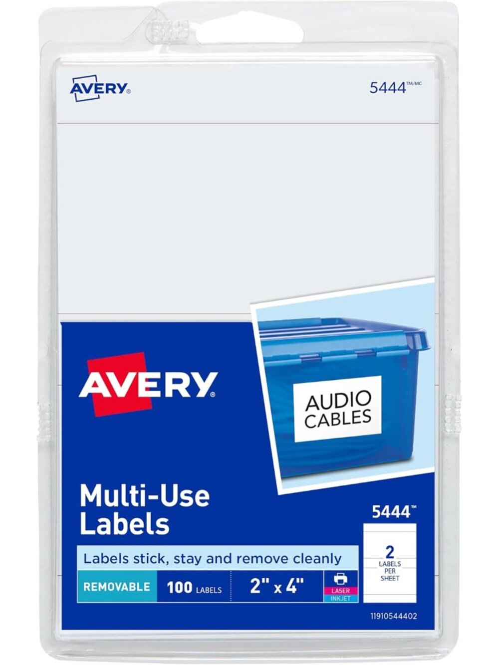 Printable All-Purpose Removable Labels, 2" x 4" White, Write or Print, Great for